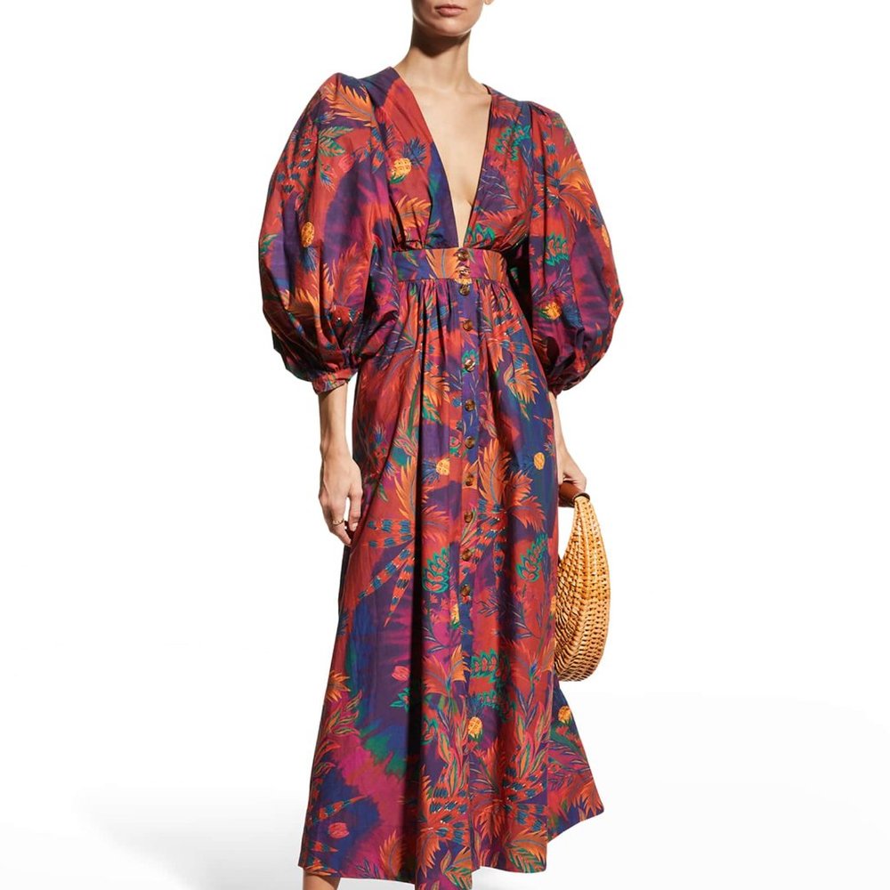 New Farm Rio Tie-Dye Forest Maxi Dress